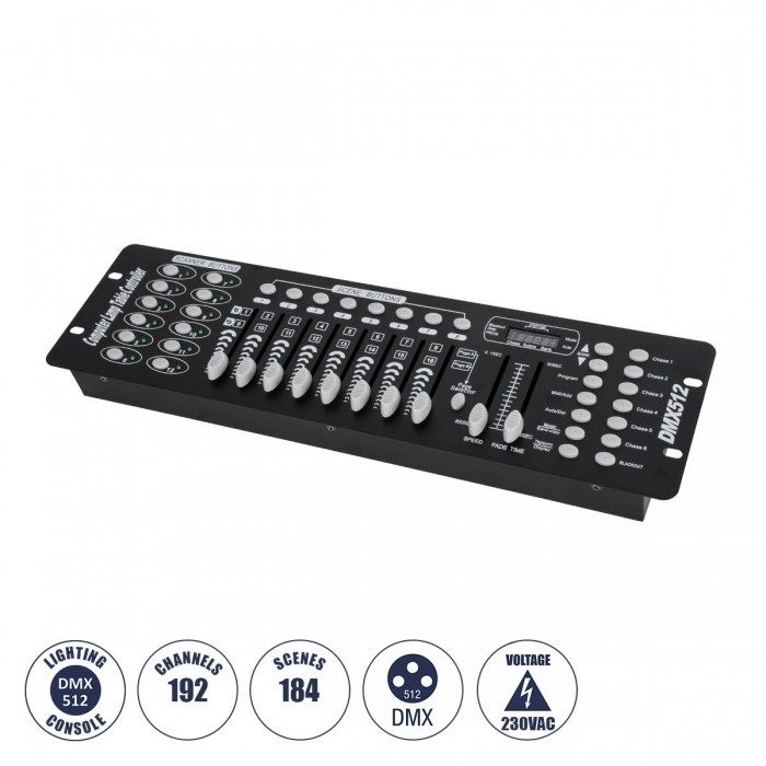GloboStar® 73493 DMX 192 Channel Fader Console - Κονσόλα Φωτισμού 192 Καναλιών DMX AC 100-240V - IP20 Μ48 x Π13.5 x Υ7cm - 2 Χρόνια Εγγύηση GloboStar® 73493 DMX 192 Channel Fader Console - Κονσόλα Φωτισμού 192 Καναλιών DMX AC 100-240V - IP20 Μ48 x Π13.5 x Υ7cm - 2 Χρόνια Εγγύηση