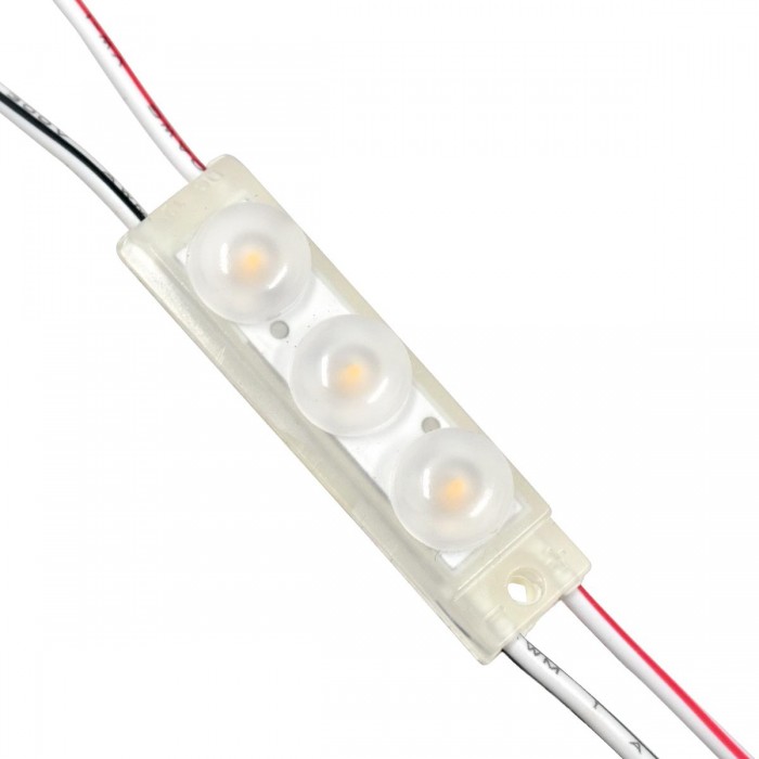 GloboStar® 73710 20 Τεμάχια x LED Modules 3 x SMD 3030 LUMILED LUXEON CHIP 1W 120lm DC 12V Αδιάβροχο IP67 Θερμό Λευκό 3000K
