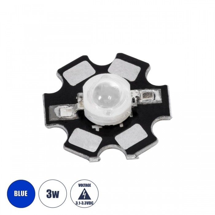 GloboStar® 73753 High Power Star LED - Υψηλής Ισχύος Star LED 3W DC 3.2V Μπλε Φ2 x Υ0.6cm - 2 Χρόνια Εγγύηση GloboStar® 73753 High Power Star LED - Υψηλής Ισχύος Star LED 3W DC 3.2V Μπλε Φ2 x Υ0.6cm - 2 Χρόνια Εγγύηση
