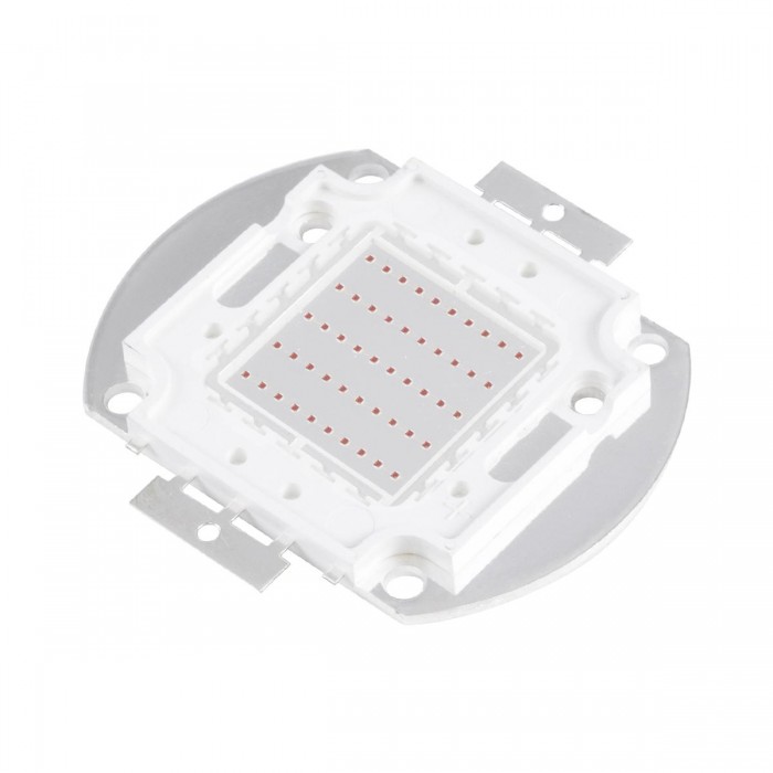 GloboStar® 73768 Υψηλής Ισχύος LED COB BRIDGELUX 50W 2500lm DC 20-24V - Μ5.6 x Π5.2 x Υ0.6cm - Κόκκινο - 2 Χρόνια Εγγύηση