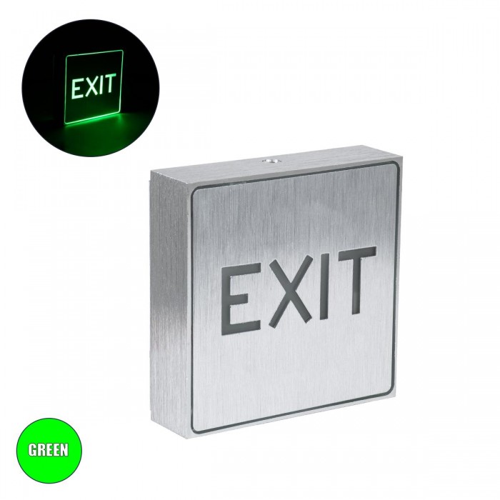 GloboStar® SENSATI 75650 Φωτιστικό Τοίχου Ένδειξης EXIT LED 1W AC 220-240V IP20 - Σώμα Αλουμινίου - Μ11 x Π11 x Υ3cm - Πράσινο GloboStar® SENSATI 75650 Φωτιστικό Τοίχου Ένδειξης EXIT LED 1W AC 220-240V IP20 - Σώμα Αλουμινίου - Μ11 x Π11 x Υ3cm - Πράσινο