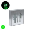 GloboStar® SENSATI 75656 Φωτιστικό Τοίχου Ένδειξης WC MAN & WOMAN LED 1W AC 220-240V IP20 - Σώμα Αλουμινίου - Μ11 x Π11 x Υ3cm - Πράσινο