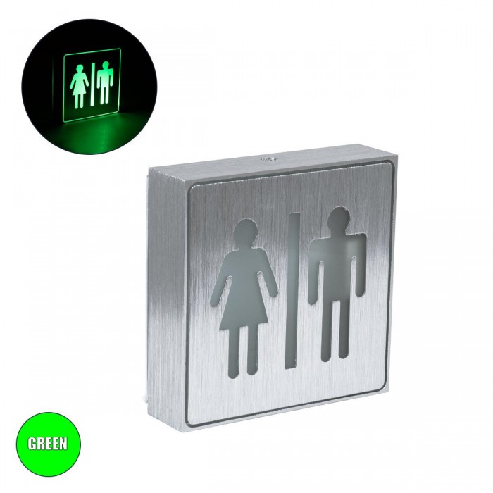 GloboStar® SENSATI 75656 Φωτιστικό Τοίχου Ένδειξης WC MAN & WOMAN LED 1W AC 220-240V IP20 - Σώμα Αλουμινίου - Μ11 x Π11 x Υ3cm - Πράσινο GloboStar® SENSATI 75656 Φωτιστικό Τοίχου Ένδειξης WC MAN & WOMAN LED 1W AC 220-240V IP20 - Σώμα Αλουμινίου - Μ11 x Π11 x Υ3cm - Πράσινο