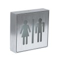 GloboStar® SENSATI 75656 Φωτιστικό Τοίχου Ένδειξης WC MAN & WOMAN LED 1W AC 220-240V IP20 - Σώμα Αλουμινίου - Μ11 x Π11 x Υ3cm - Πράσινο