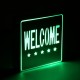 GloboStar® SENSATI 75658 Φωτιστικό Τοίχου Ένδειξης WELCOME 5 STARS LED 1W AC 220-240V IP20 - Σώμα Αλουμινίου - Μ11 x Π11 x Υ3cm - Πράσινο