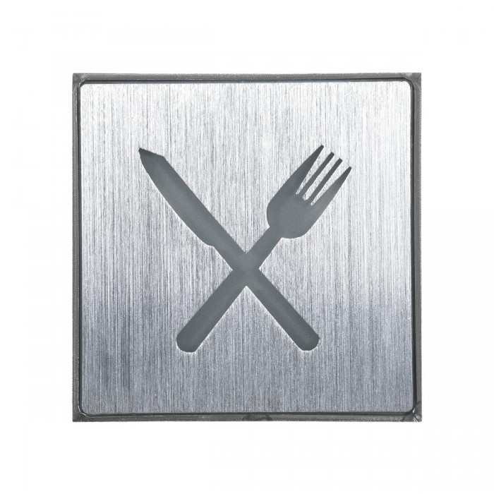 GloboStar® SENSATI 75660 Φωτιστικό Τοίχου Ένδειξης RESTAURANT FORK & KNIFE LED 1W AC 220-240V IP20 - Σώμα Αλουμινίου - Μ11 x Π11 x Υ3cm - Πορτοκαλί