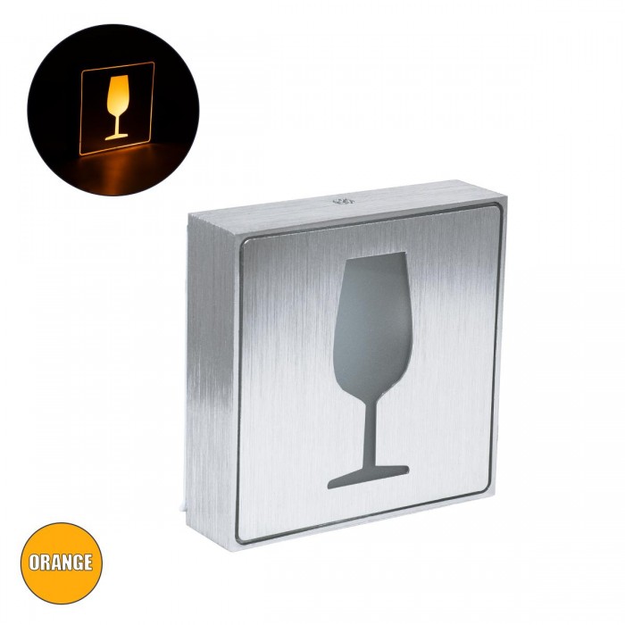 GloboStar® SENSATI 75662 Φωτιστικό Τοίχου Ένδειξης GLASS OF WINE LED 1W AC 220-240V IP20 - Σώμα Αλουμινίου - Μ11 x Π11 x Υ3cm - Πορτοκαλί GloboStar® SENSATI 75662 Φωτιστικό Τοίχου Ένδειξης GLASS OF WINE LED 1W AC 220-240V IP20 - Σώμα Αλουμινίου - Μ11 x Π11 x Υ3cm - Πορτοκαλί