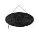GloboStar® 75687 Φωτιστικό Ταμπέλα LED Οβάλ Σήμανσης COFFEE με Πρίζα AC 230V Μ48 x Π1.8 x Υ24.5cm