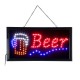 GloboStar® 75688 Φωτιστικό Ταμπέλα Φωτεινή Επιγραφή LED Σήμανσης BEER 3W AC 230V με Διακόπτη On/Off Κόκκινο - Μπλε - Πορτοκαλί