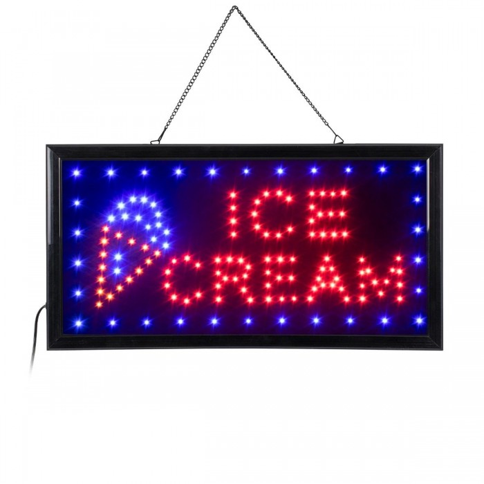 GloboStar® 75691 Φωτιστικό Ταμπέλα LED Ορθογώνια Σήμανσης ICE CREAM με Πρίζα AC 230V Μ48 x Π25 x Υ2cm GloboStar® 75691 Φωτιστικό Ταμπέλα LED Ορθογώνια Σήμανσης ICE CREAM με Πρίζα AC 230V Μ48 x Π25 x Υ2cm
