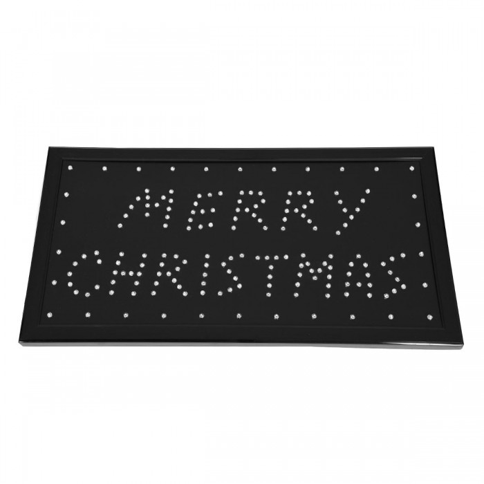GloboStar® 75695 Φωτιστικό Ταμπέλα LED Σήμανσης MERRY CHRISTMAS με Πρίζα AC 230V Μ48xΠ25xΥ2cm