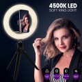 GloboStar® 75802 Professional Digital Ring Light Φ30cm LED SMD 40W 4000lm 180° DC 5V με Καλώδιο Τροφοδοσίας USB - Ενσωματωμένο Χειριστήριο Εναλλαγής Χρωμάτων & 1 Βάση Τηλεφώνου - Πολύχρωμο RGBW+WW Dimmable