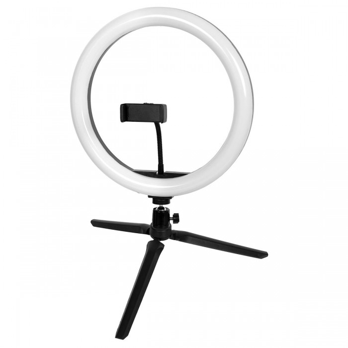 GloboStar® 75802 Professional Digital Ring Light Φ30cm LED SMD 40W 4000lm 180° DC 5V με Καλώδιο Τροφοδοσίας USB - Ενσωματωμένο Χειριστήριο Εναλλαγής Χρωμάτων & 1 Βάση Τηλεφώνου - Πολύχρωμο RGBW+WW Dimmable