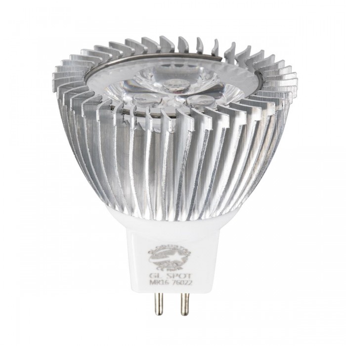 GloboStar® 76022 Σποτ LED GU5.3 MR16 3W 260lm 30° DC 12V IP20 Φ5 x Υ5.2cm Θερμό Λευκό 2700K - 2 Χρόνια Εγγύηση