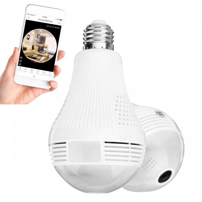 GloboStar® 76073 WIFI 2.4G IP CAMERA 2.0MP 1080P - Έξυπνη Κρυφή IP Κάμερα WiFi 1080P Fish Eye 360° 3W LED σε Σχήμα Λάμπας με Ντουί και Βάση E27 Smart Home GloboStar® 76073 WIFI 2.4G IP CAMERA 2.0MP 1080P - Έξυπνη Κρυφή IP Κάμερα WiFi 1080P Fish Eye 360° 3W LED σε Σχήμα Λάμπας με Ντουί και Βάση E27 Smart Home