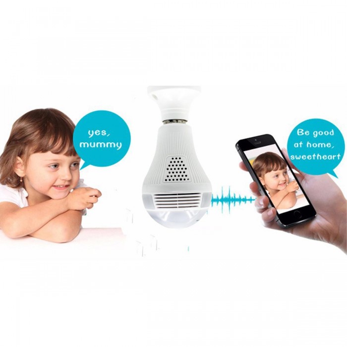GloboStar® 76073 WIFI 2.4G IP CAMERA 2.0MP 1080P - Έξυπνη Κρυφή IP Κάμερα WiFi 1080P Fish Eye 360° 3W LED σε Σχήμα Λάμπας με Ντουί και Βάση E27 Smart Home GloboStar® 76073 WIFI 2.4G IP CAMERA 2.0MP 1080P - Έξυπνη Κρυφή IP Κάμερα WiFi 1080P Fish Eye 360° 3W LED σε Σχήμα Λάμπας με Ντουί και Βάση E27 Smart Home