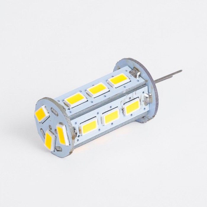 GloboStar® 76133 Λάμπα LED G4 SMD 5630 5W 600lm 320° DC 12-24V IP20 Φ1.8 x Υ4.3cm Ψυχρό Λευκό 6000K Dimmable - 2 Χρόνια Εγγύηση