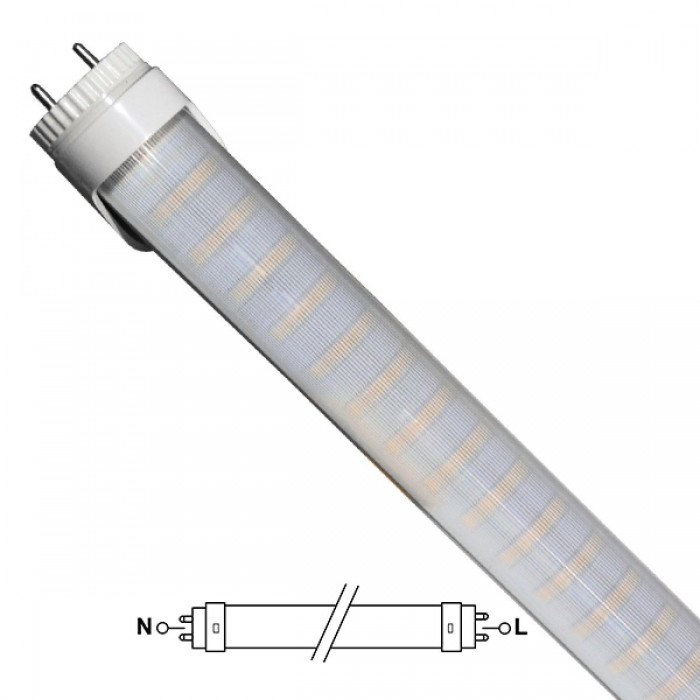 GloboStar® 76183 Λάμπα LED Τύπου Φθορίου T8 Αλουμινίου Τροφοδοσίας Δύο Άκρων 90cm 15W 230V 1300lm 180° με Καθαρό Κάλυμμα Θερμό Λευκό 3000K