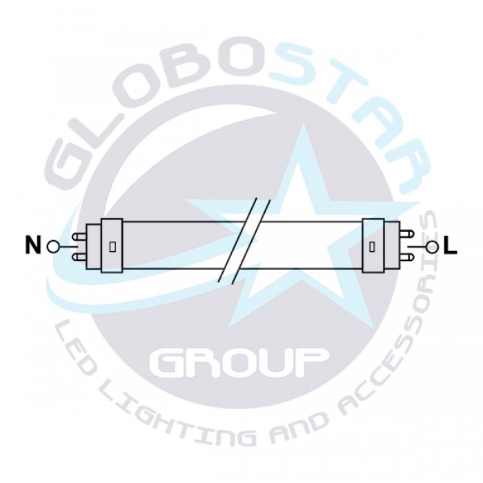 GloboStar® 76185 Λάμπα LED Τύπου Φθορίου T8 Αλουμινίου Τροφοδοσίας Δύο Άκρων 120cm 20W 230V 1800lm 180° με Καθαρό Κάλυμμα Θερμό Λευκό 3000K