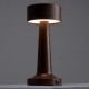 GloboStar® BELLA 76507 Μοντέρνο Επιτραπέζιο Φωτιστικό Πορτατίφ LED 1.5W 105lm 120° DC 5V Επαναφορτιζόμενο με Μπαταρία Li-ion 1800mAh - Διακόπτη Αφής με 3 Εντάσεις Φωτισμού Θερμό Λευκό 2700K Dimmable - Φ9 x 21cm - Σκούρο Καφέ