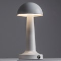 GloboStar® COCO 76508 Μοντέρνο Επιτραπέζιο Φωτιστικό Πορτατίφ LED 1.5W 105lm 120° DC 5V Επαναφορτιζόμενο με Μπαταρία 1800mAh - Διακόπτη Αφής με 3 Εντάσεις Φωτισμού Θερμό Λευκό 2700K Dimmable - Φ10 x 22cm - Λευκό