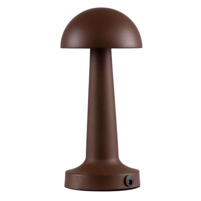 GloboStar® COCO 76513 Μοντέρνο Επιτραπέζιο Φωτιστικό Πορτατίφ LED 1.5W 105lm 120° DC 5V Επαναφορτιζόμενο με Μπαταρία Li-ion 1800mAh - Διακόπτη Αφής με 3 Εντάσεις Φωτισμού Θερμό Λευκό 2700K Dimmable - Φ10 x 22cm - Σκούρο Καφέ
