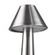 GloboStar® MOLLY 76516 Μοντέρνο Επιτραπέζιο Φωτιστικό Πορτατίφ LED 1.5W 105lm 120° DC 5V Επαναφορτιζόμενο με Μπαταρία Li-ion 1800mAh - Διακόπτη Αφής με 3 Εντάσεις Φωτισμού Θερμό Λευκό 2700K Dimmable - Φ10 x 23cm - Ασημί