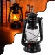 GloboStar® 76546 Vintage Επιτραπέζιο Διακοσμητικό Φωτιστικό LED Retro Μαύρο Φαναράκι Flame Effect 10W 500lm Επαναφορτιζόμενο με Διακόπτη On/Off & Καλώδιο EU Πρίζα - Μπαταρίας 2x18650 4000Mah (Περιλαμβάνονται) Ultra Θερμό Λευκό 1800K