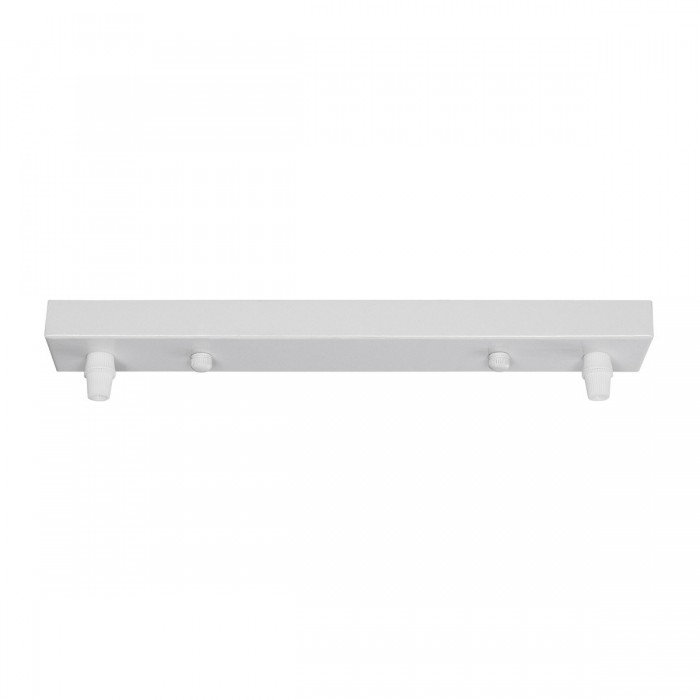 GLOBOSTAR® WALLBASE 77520 Γραμμική Μεταλλική Ροζέτα για Κρέμαση 2 Φωτιστικών - Λευκό - Μ30 x Π5 x Υ4cm