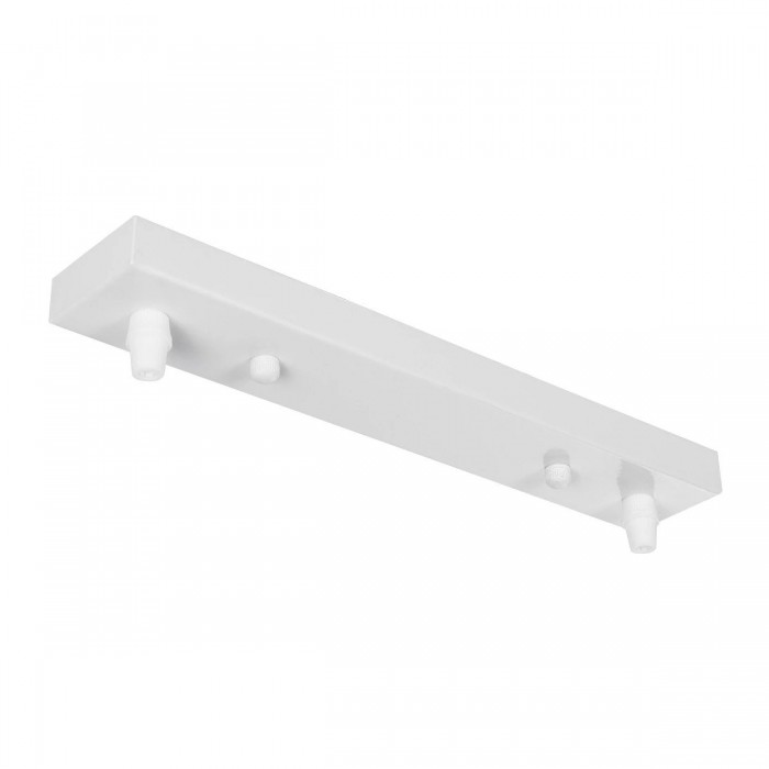 GLOBOSTAR® WALLBASE 77520 Γραμμική Μεταλλική Ροζέτα για Κρέμαση 2 Φωτιστικών - Λευκό - Μ30 x Π5 x Υ4cm