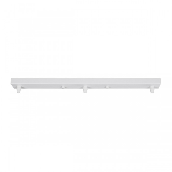 GLOBOSTAR® WALLBASE 77522 Γραμμική Μεταλλική Ροζέτα για Κρέμαση 3 Φωτιστικών - Λευκό - Μ50 x Π5 x Υ4cm