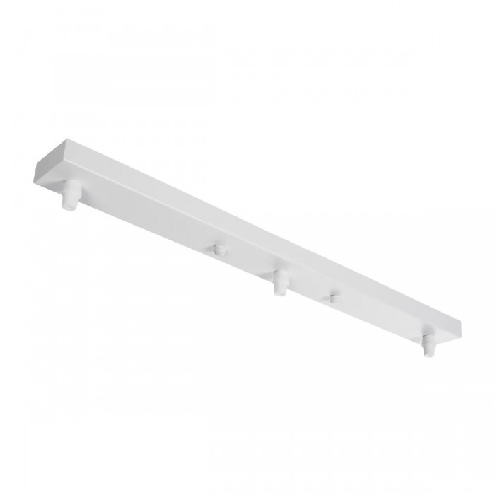 GLOBOSTAR® WALLBASE 77522 Γραμμική Μεταλλική Ροζέτα για Κρέμαση 3 Φωτιστικών - Λευκό - Μ50 x Π5 x Υ4cm