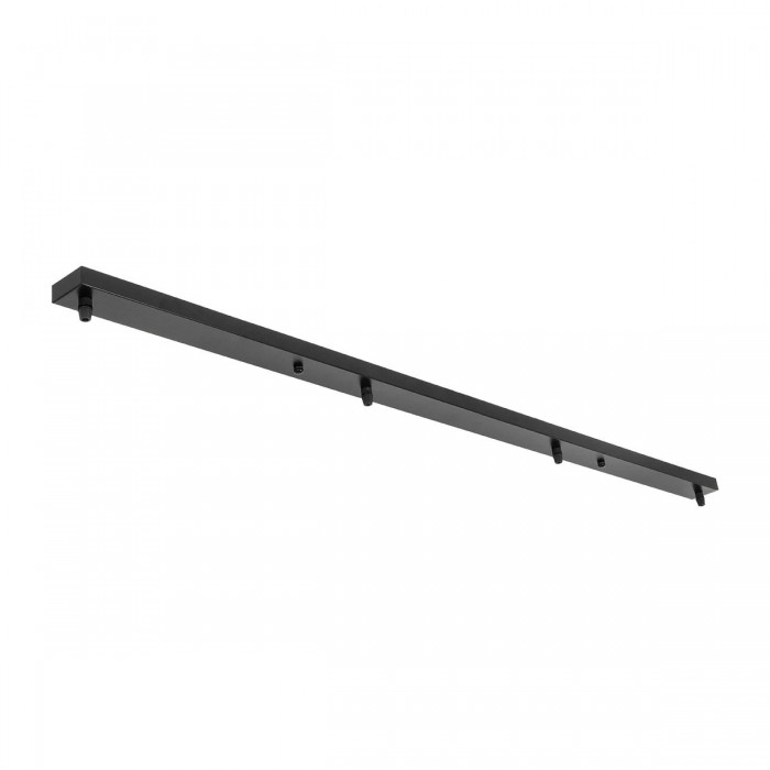 GLOBOSTAR® WALLBASE 77525 Γραμμική Μεταλλική Ροζέτα για Κρέμαση 4 Φωτιστικών - Μαύρο - Μ120 x Π5 x Υ2cm