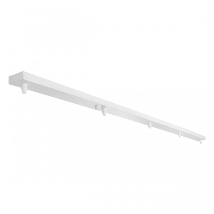 GLOBOSTAR® WALLBASE 77526 Γραμμική Μεταλλική Ροζέτα για Κρέμαση 5 Φωτιστικών - Λευκό - Μ120 x Π5 x Υ4cm