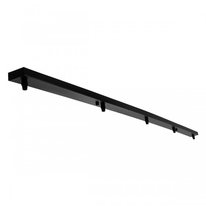 GLOBOSTAR® WALLBASE 77527 Γραμμική Μεταλλική Ροζέτα για Κρέμαση 5 Φωτιστικών - Μαύρο - Μ150 x Π5 x Υ4cm