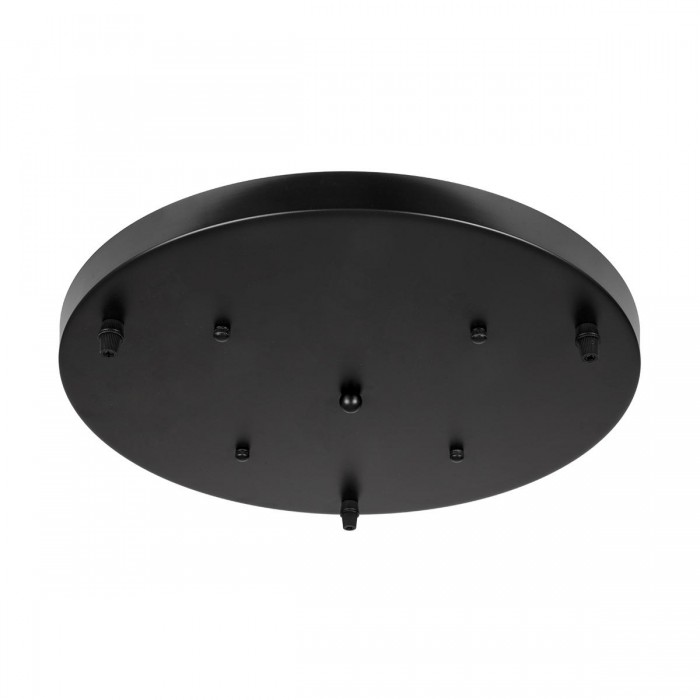 GLOBOSTAR® WALLBASE 77541 Μεταλλική Ροζέτα για Κρέμαση 3 Φωτιστικών - Μαύρο - Μ40 x Π40 x Υ3cm