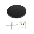 GLOBOSTAR® WALLBASE 77541 Μεταλλική Ροζέτα για Κρέμαση 3 Φωτιστικών - Μαύρο - Μ40 x Π40 x Υ3cm