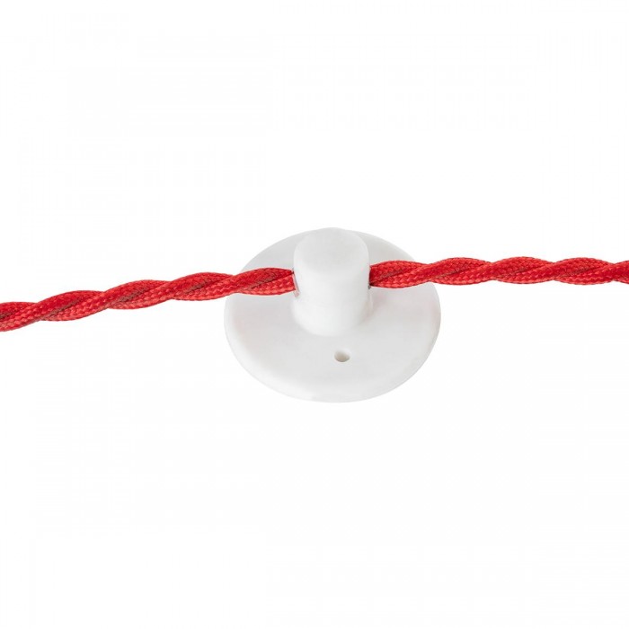 GloboStar® DIY 77561 Επιτοίχιο Εξάρτημα Στήριξης Καλωδίου Φωτιστικού - Φ4.5 x Υ2cm - Λευκό - Σιλικόνης - 5 Χρόνια Εγγύηση