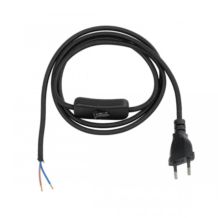 GLOBOSTAR® WHIP 77669 Μοντέρνο DIY Υφασμάτινο Καλώδιο με Διακόπτη On/Off AC 220-240V IP20 - Μαύρο - Μ150 x Π2.7 x Υ1.9cm GLOBOSTAR® WHIP 77669 Μοντέρνο DIY Υφασμάτινο Καλώδιο με Διακόπτη On/Off AC 220-240V IP20 - Μαύρο - Μ150 x Π2.7 x Υ1.9cm