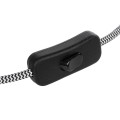 GLOBOSTAR® WHIP 77670 Μοντέρνο DIY Υφασμάτινο Καλώδιο με Διακόπτη On/Off AC 220-240V IP20 - Λευκό & Μαύρο - Μ140 x Π2.7 x Υ1.9cm GLOBOSTAR® WHIP 77670 Μοντέρνο DIY Υφασμάτινο Καλώδιο με Διακόπτη On/Off AC 220-240V IP20 - Λευκό & Μαύρο - Μ140 x Π2.7 x Υ1.9cm
