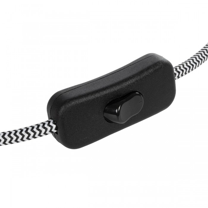 GLOBOSTAR® WHIP 77670 Μοντέρνο DIY Υφασμάτινο Καλώδιο με Διακόπτη On/Off AC 220-240V IP20 - Λευκό & Μαύρο - Μ140 x Π2.7 x Υ1.9cm GLOBOSTAR® WHIP 77670 Μοντέρνο DIY Υφασμάτινο Καλώδιο με Διακόπτη On/Off AC 220-240V IP20 - Λευκό & Μαύρο - Μ140 x Π2.7 x Υ1.9cm