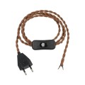 GLOBOSTAR® WHIP 77673 Μοντέρνο DIY Πλεκτό Καλώδιο με Διακόπτη On/Off AC 220-240V IP20 - Καφέ & Μαύρο - Μ140 x Π2.7 x Υ1.9cm GLOBOSTAR® WHIP 77673 Μοντέρνο DIY Πλεκτό Καλώδιο με Διακόπτη On/Off AC 220-240V IP20 - Καφέ & Μαύρο - Μ140 x Π2.7 x Υ1.9cm