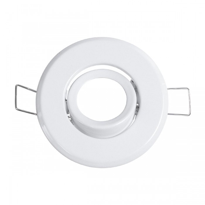 GLOBOSTAR® DELTA 77800 Χωνευτή Κινούμενη Βάση για Σποτ MR11 με Ντουί GU10/GU5.3 IP20 - Λευκό - Μ7 x Π7 x Υ2.1cm / Q5.5cm