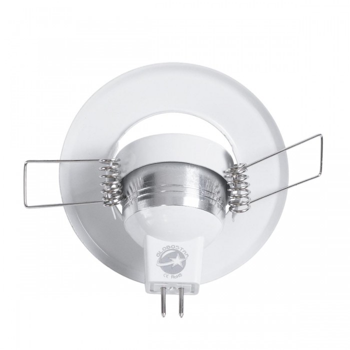 GLOBOSTAR® DELTA 77800 Χωνευτή Κινούμενη Βάση για Σποτ MR11 με Ντουί GU10/GU5.3 IP20 - Λευκό - Μ7 x Π7 x Υ2.1cm / Q5.5cm