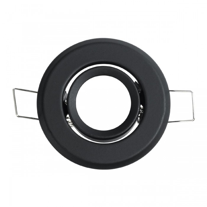 GLOBOSTAR® DELTA 77801 Χωνευτή Κινούμενη Βάση για Σποτ MR11 με Ντουί GU10/GU5.3 IP20 - Μαύρο Ματ - Μ7 x Π7 x Υ2.1cm / Q5.5cm