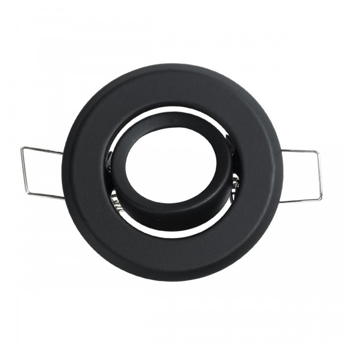 GLOBOSTAR® DELTA 77801 Χωνευτή Κινούμενη Βάση για Σποτ MR11 με Ντουί GU10/GU5.3 IP20 - Μαύρο Ματ - Μ7 x Π7 x Υ2.1cm / Q5.5cm