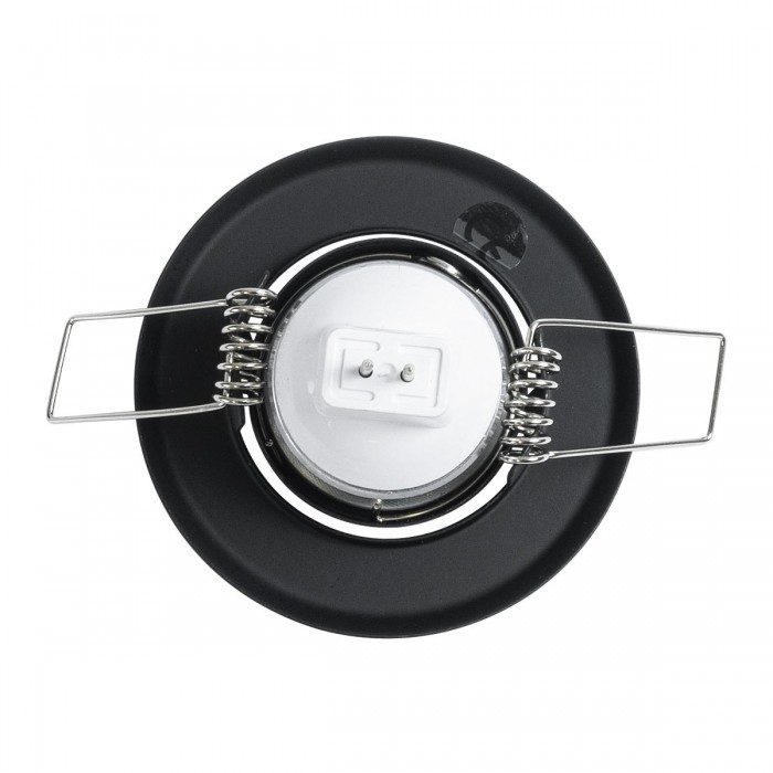 GLOBOSTAR® DELTA 77801 Χωνευτή Κινούμενη Βάση για Σποτ MR11 με Ντουί GU10/GU5.3 IP20 - Μαύρο Ματ - Μ7 x Π7 x Υ2.1cm / Q5.5cm