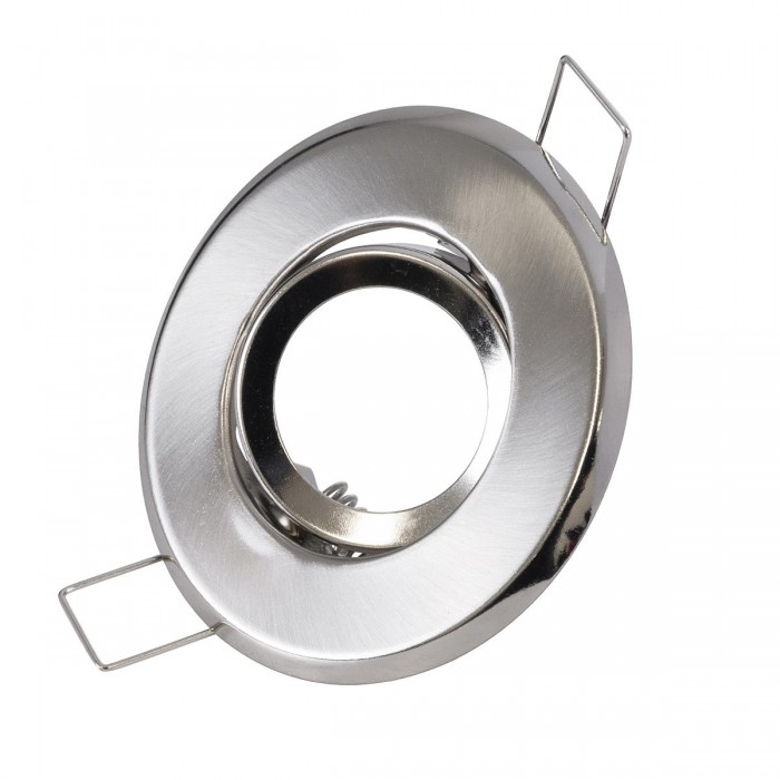 GLOBOSTAR® RAFY 77802 Χωνευτή Κινούμενη Βάση για Σποτ MR11 με Ντουί GU10/GU5.3 IP20 - Νίκελ Χρώμιο - Μ7 x Π7 x Υ2.1cm / Q5cm