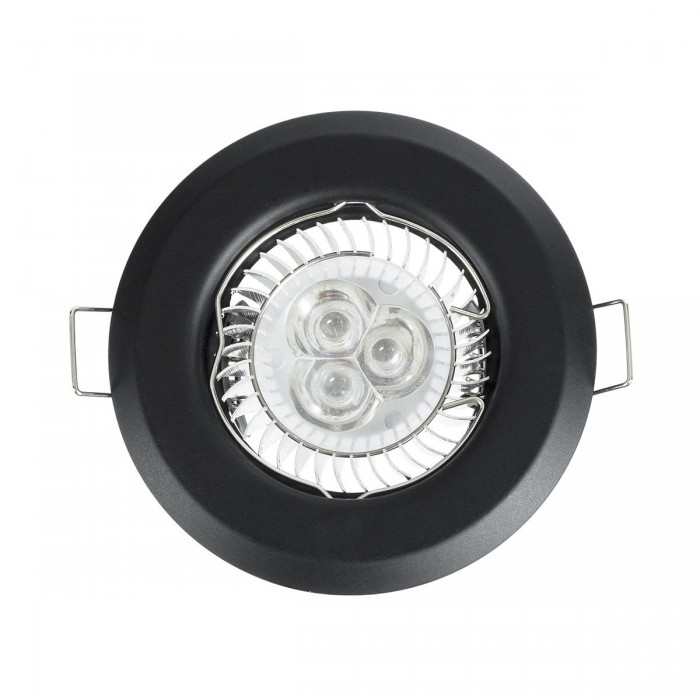 GLOBOSTAR® DELTA 77808 Χωνευτή Βάση για Σποτ MR16 με Ντουί GU10/GU5.3 IP20 - Μαύρο Ματ - Μ8.3 x Π8.3 x Υ3.1cm / Q6cm