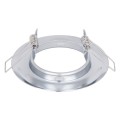 GloboStar® 77810 Χωνευτή Στρογγυλή Βάση για LED Spot GU10 - MR16 - GU5.3 Χρώμιο Σταθερή Φ83mm